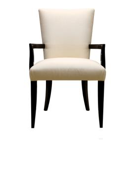 Masque de femme contemporary chair in numbered edition, clear crystal, black lacquered and ivory silk, chair with arms - Lalique